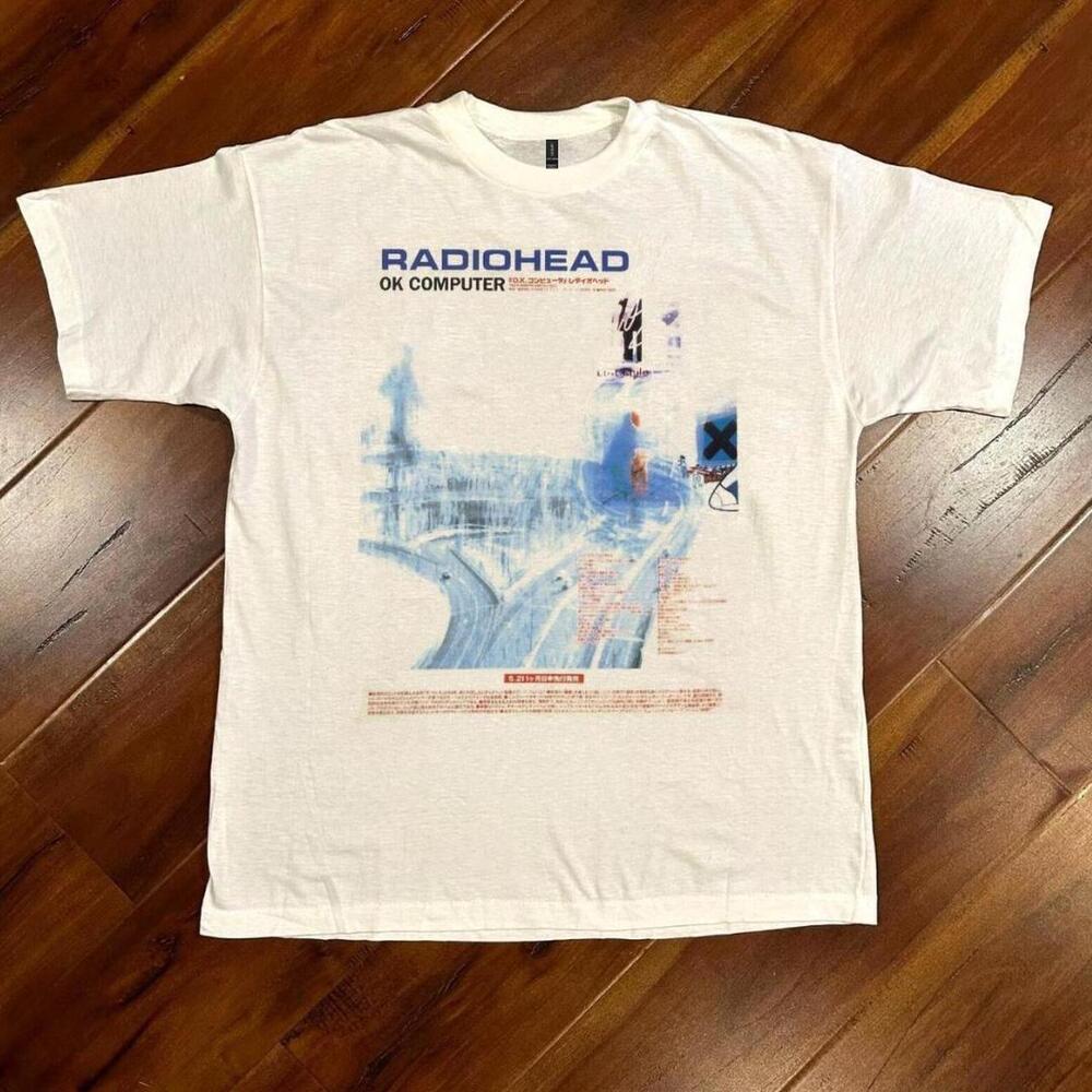White Radiohead Ok Computer Promo Tee